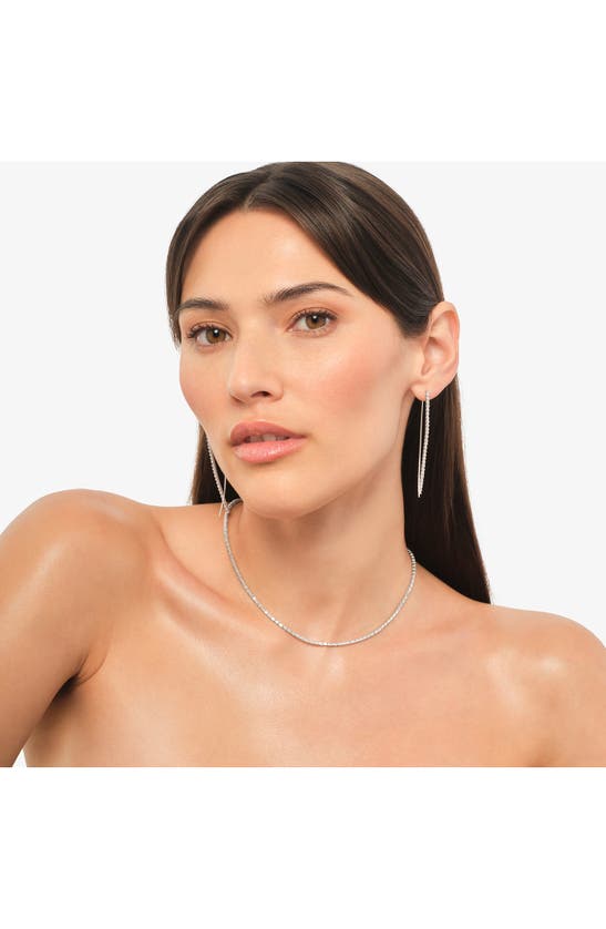 LANA LANA BAGUETTE NARROW DIAMOND THREADER EARRINGS