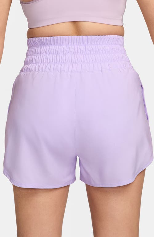 Shop Nike Dri-fit Ultrahigh Waist 3-inch Brief Lined Shorts In Lilac Bloom/reflective Silv