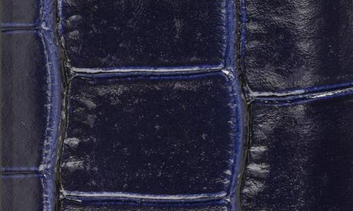 Tom Ford T Icon Reversible Croc Embossed Leather Belt In Royal Blue