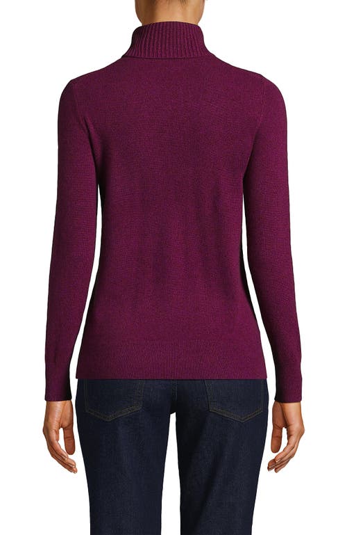 Shop Lands' End Cashmere Turtleneck Sweater In Raspberry Wine Heather