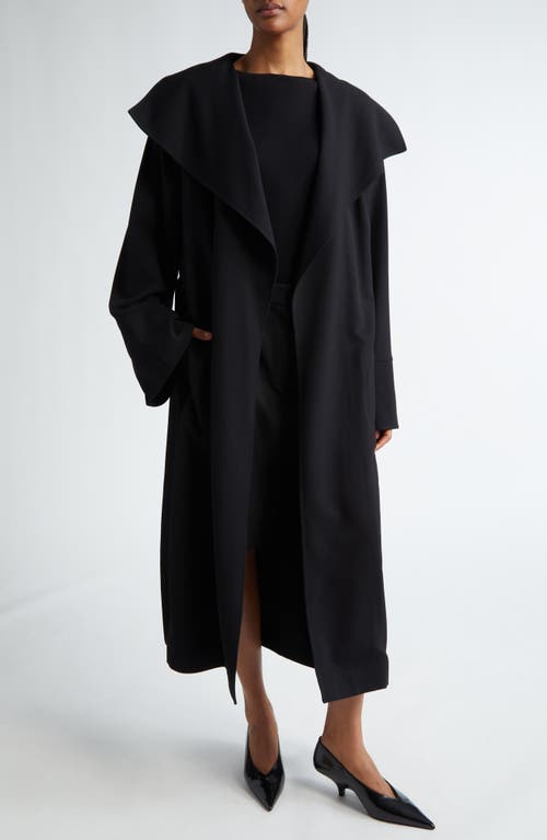 Shop Totême Toteme Signature Twill Belted Coat In Black