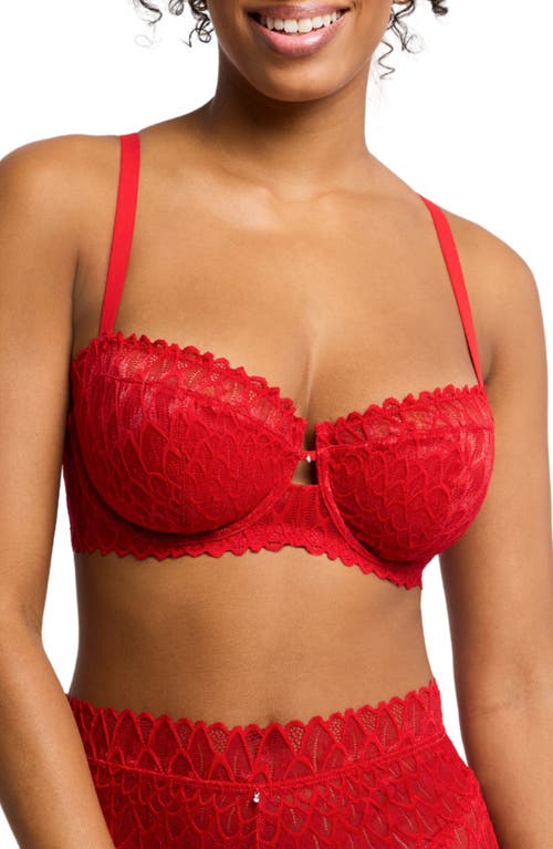 Lacey Keyhole Lace Underwire Bra in Sweet Red