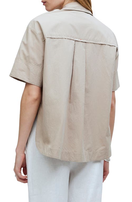 Madewell Oversized Boxy Short Sleeve Poplin Button-up Shirt In Dark Oat