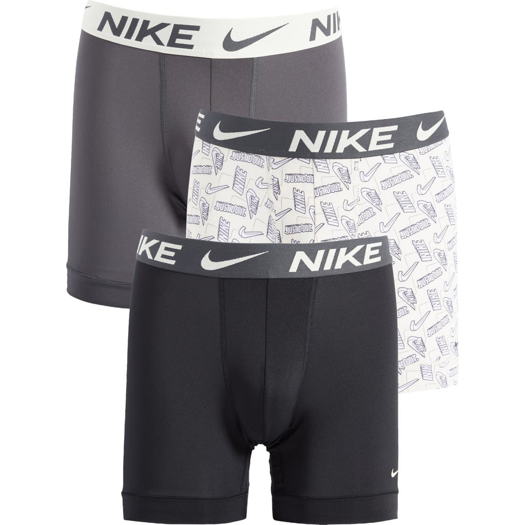 Nike 3-pack Dri-fit Essential Micro Boxer Briefs In Techgen/coconut/anthracite