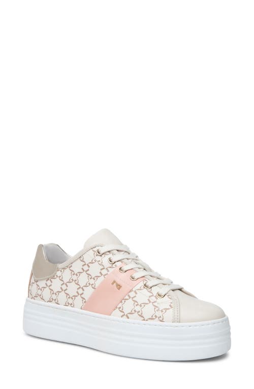 NeroGiardini Logo Platform Sneaker Beige/Khaki at Nordstrom,