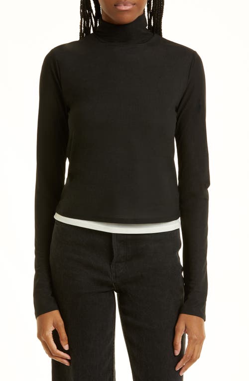 Simon Miller Zira Layer Knit Turtleneck Top in Black
