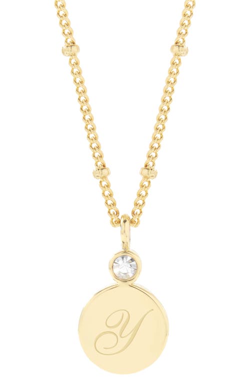 Brook and York Caroline Inital Pendant Necklace in Gold Y