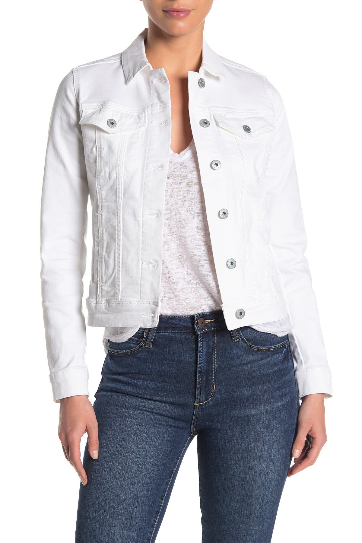Articles Of Society Taylor Denim Trucker Jacket In White