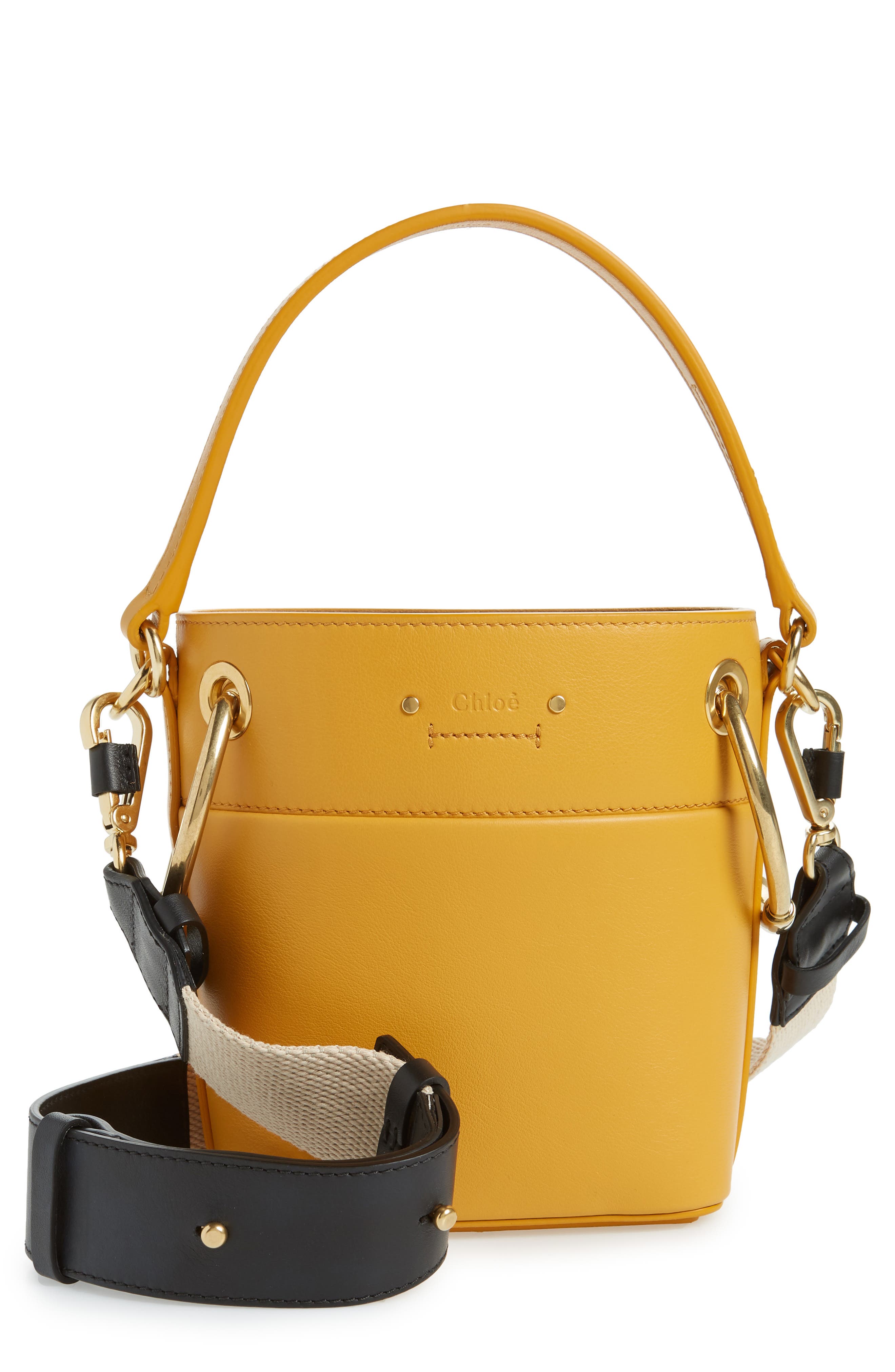 chloe roy mini smooth leather bucket bag