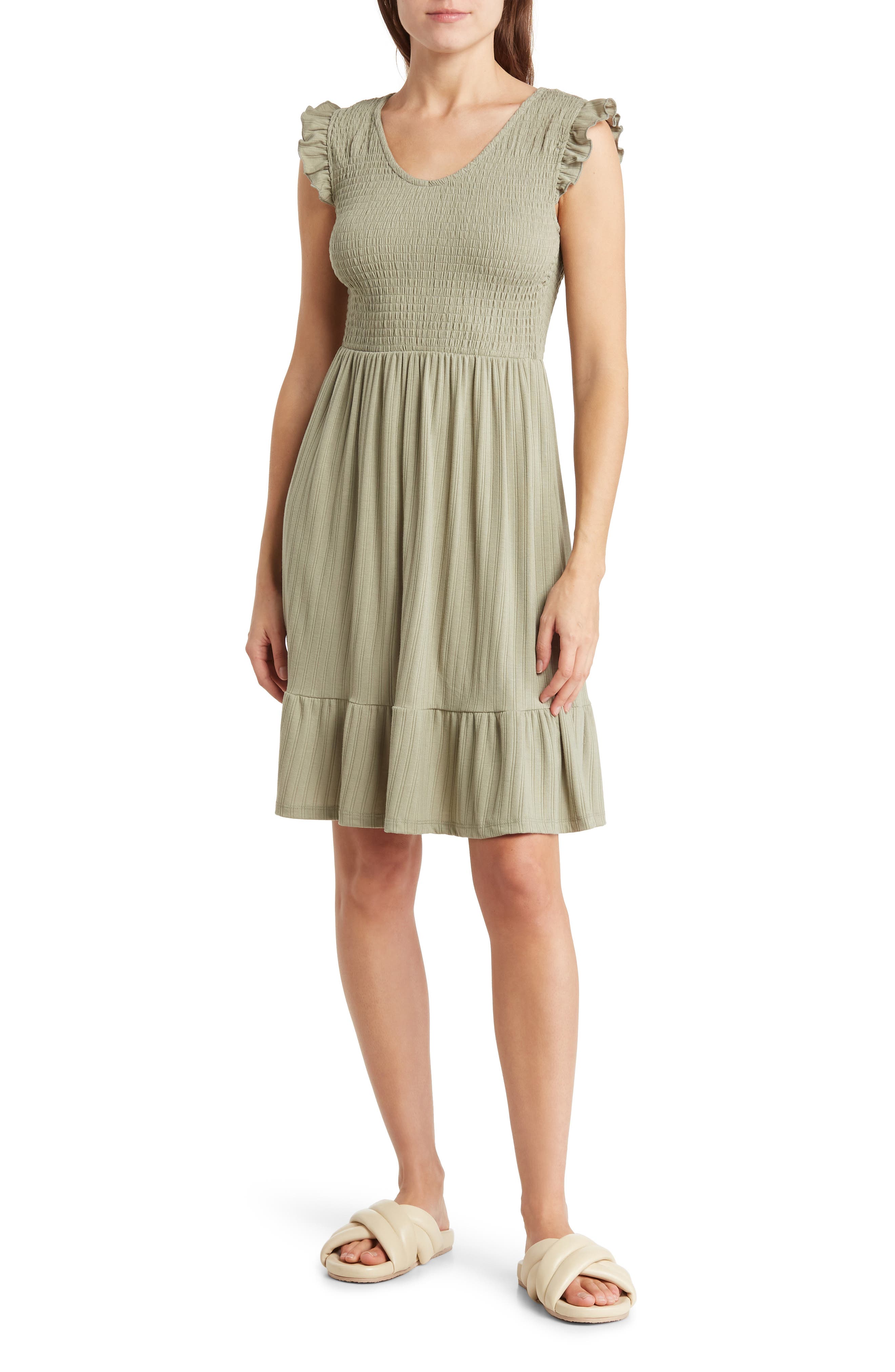 Lucky Brand Women's Jenna Dress - Short Sleeve Patterned V-Neck Dress With Self-Tie Waist