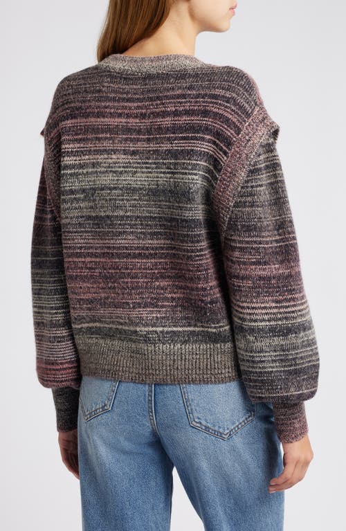 Shop Treasure & Bond Ombré Stripe Crewneck Sweater In Rust- Black Ombre