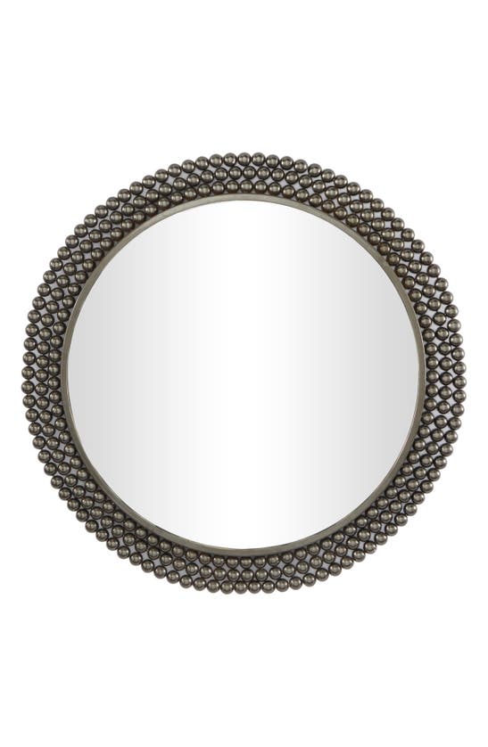 Cosmo By Cosmopolitan Beaded Circle Wall Mirror In Black
