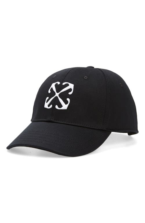 Off-White Embroidered Arrow Drill Baseball Cap Black White at Nordstrom