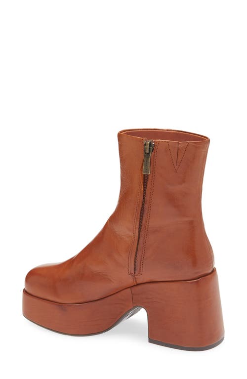 Shop Chocolat Blu Harris Platform Bootie In Brown Leather