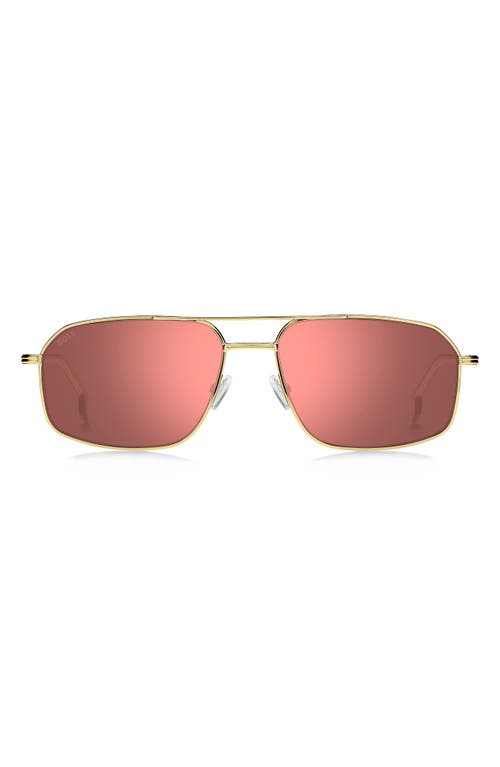BOSS 58mm Aviator Sunglasses in Gold/Coral at Nordstrom