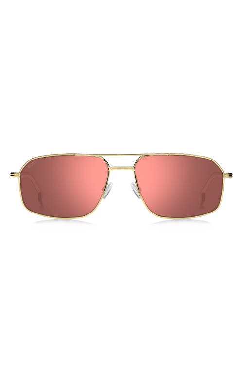 BOSS 58mm Aviator Sunglasses in Gold/Coral 