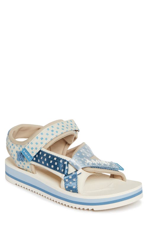 Amiri Monogram Jacquard Paisley Sandal In Blue Birch