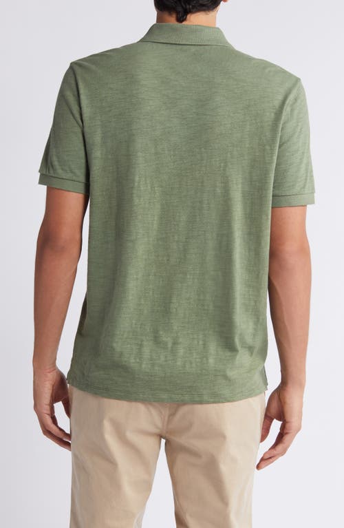 Shop Vince Cotton Slub Jersey Polo In Artichoke