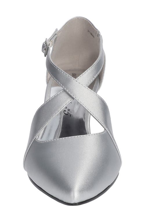 Shop Easy Street Elegance Pointed Toe Pump In Silver Satin