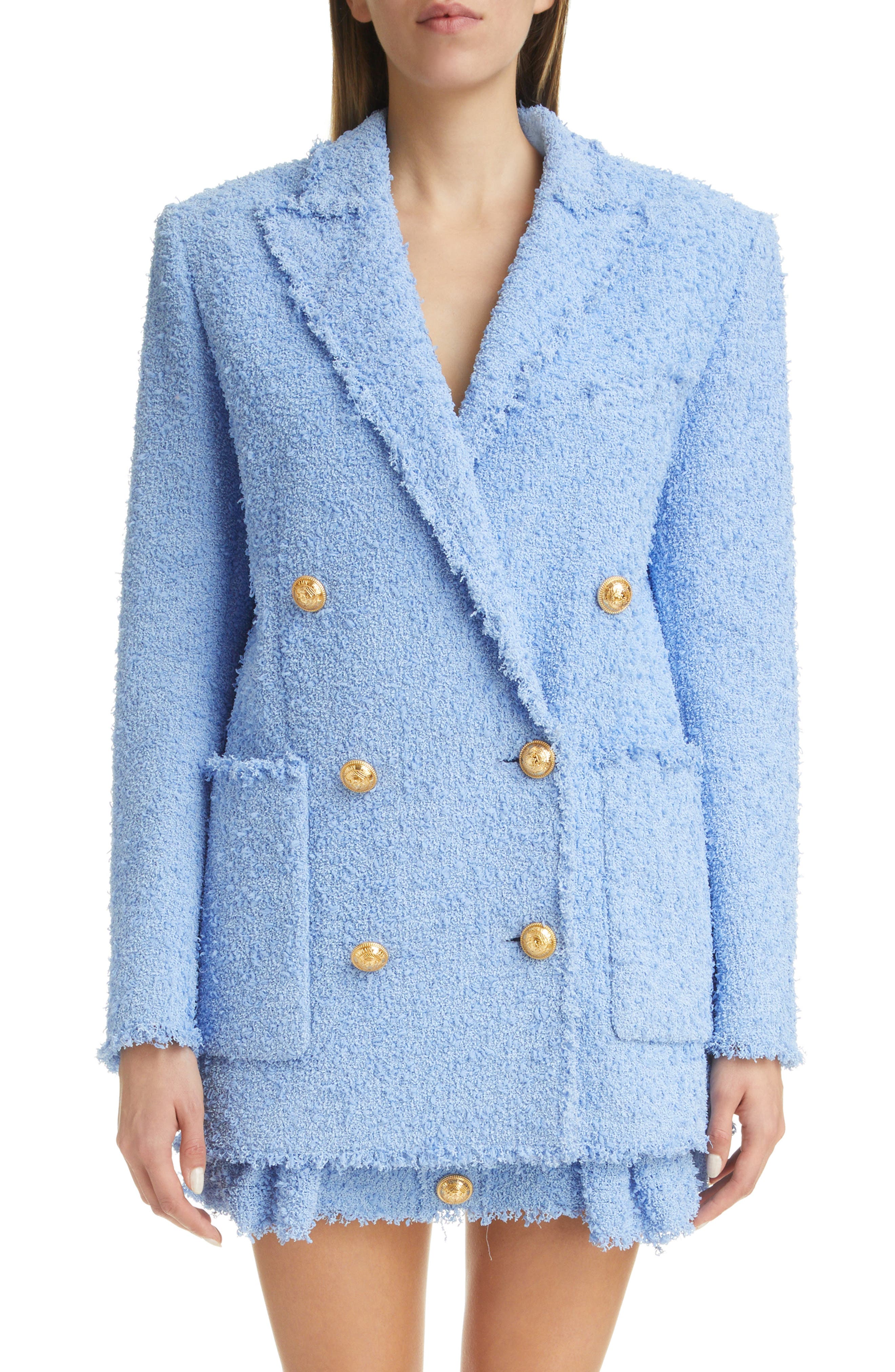 Balmain Kids peak-lapels double-breasted blazer - Blue