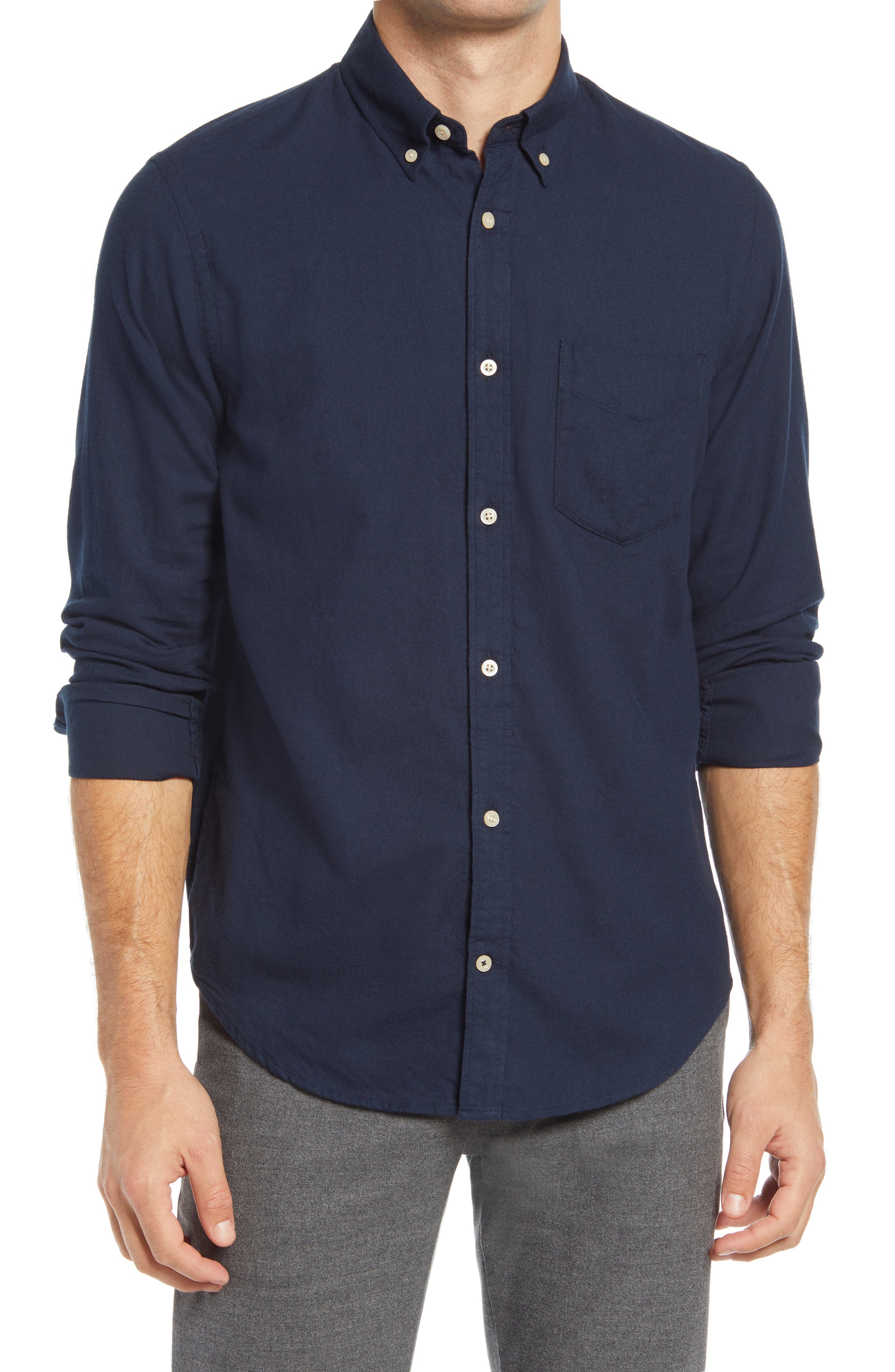 Nn07 Levon 5159 Slim Fit Flannel Button-down Shirt In Navy Blue