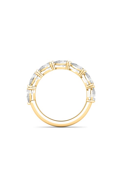 Hautecarat Pear Cut Lab Created Diamond Half Eternity Ring In Yellow Gold