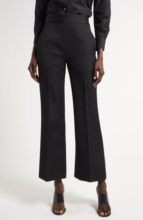 Shop The Row Jago Crop Wool Flare Trousers In Black