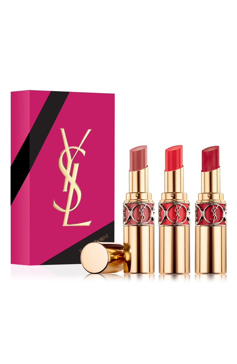 YVES SAINT LAURENT Rouge Volupté Shine Lipstick Trio, Main, color, NO COLOR