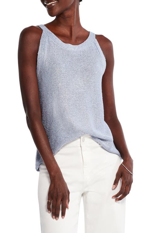 NIC+ZOE Sequin Sweater Tank in Blue Glacier