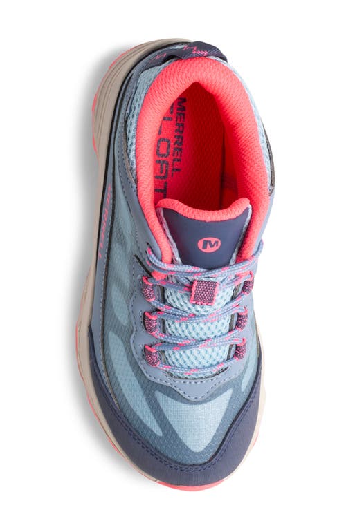 Shop Merrell Moab Speed Waterproof Mid Top Sneaker In Dusty Blue/coral