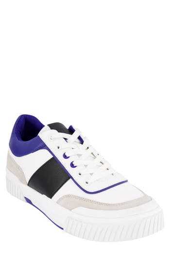 Shop Dkny Colorblock Sneaker In White/blue