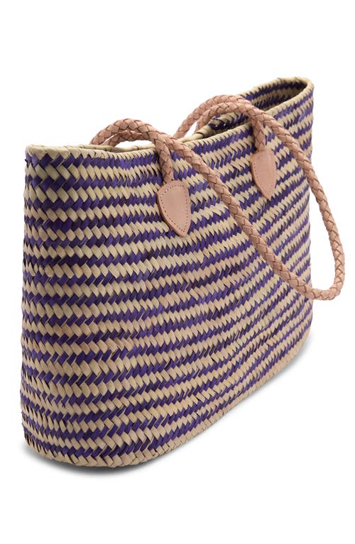 Shop Mango Woven Palm Straw Shopper Tote In Purple