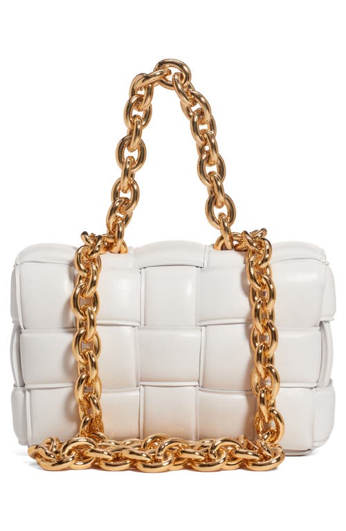 Shop Bottega Veneta The Chain Cassette Bag In White/gold