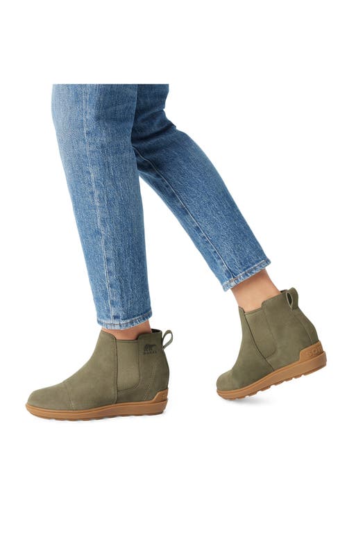 Shop Sorel Evie Ii Chelsea Bootie In Stone Green/gum 2