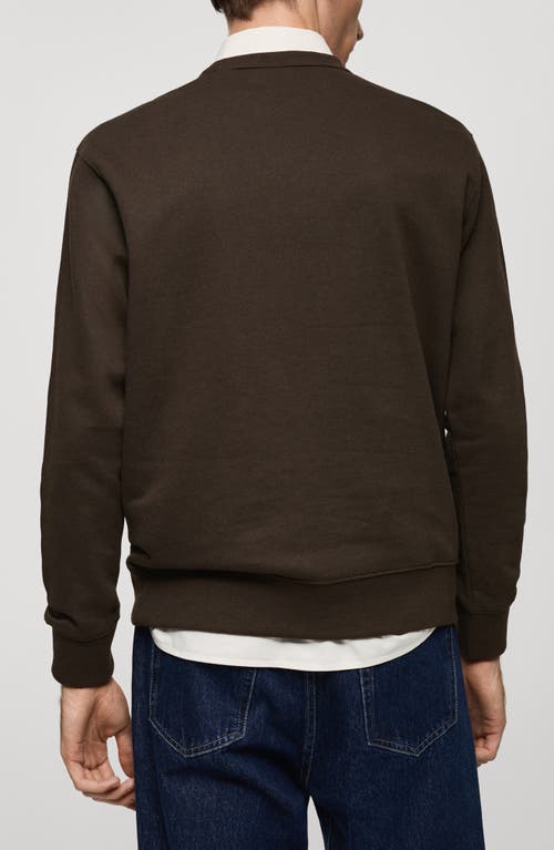 Shop Mango Cotton Blend Sweatshirt In Chocolate