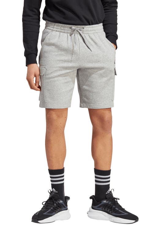 Shop Adidas Originals Adidas Essentials Fleece Cargo Shorts In Medium Grey Heather