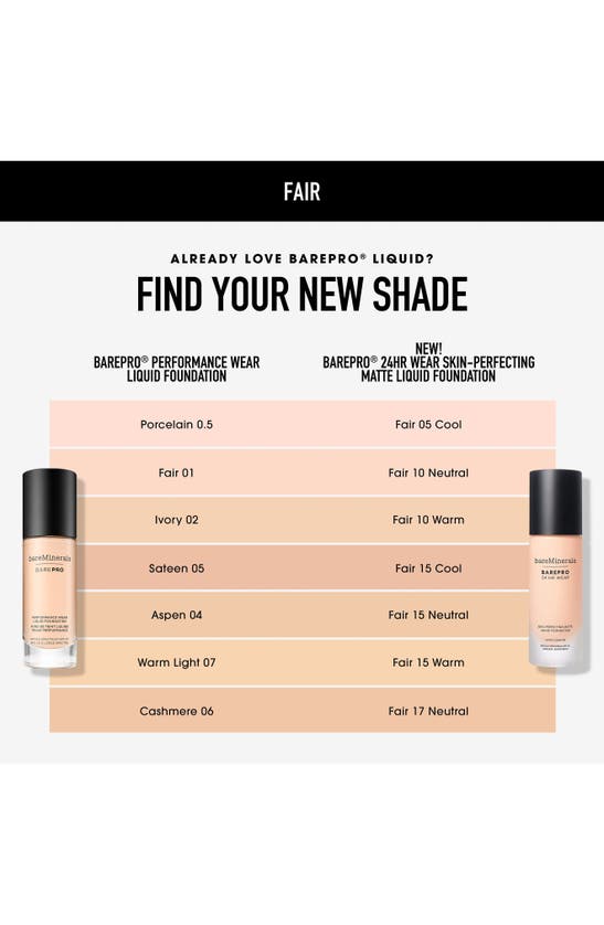 Shop Bareminerals Barepro 24hr Wear Skin-perfecting Matte Liquid Foundation Mineral Spf 20 Pa++ In Fair 15 Warm