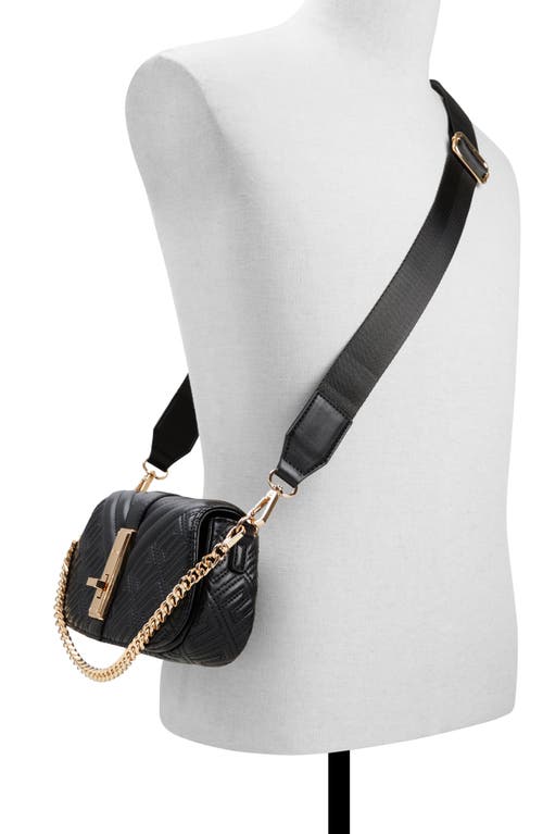 Shop Aldo Romie Quilted Faux Leather Crossbody Bag In Black