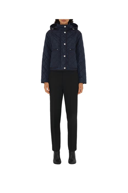Burberry Cropped Quilted Nylon Jacket In Storm