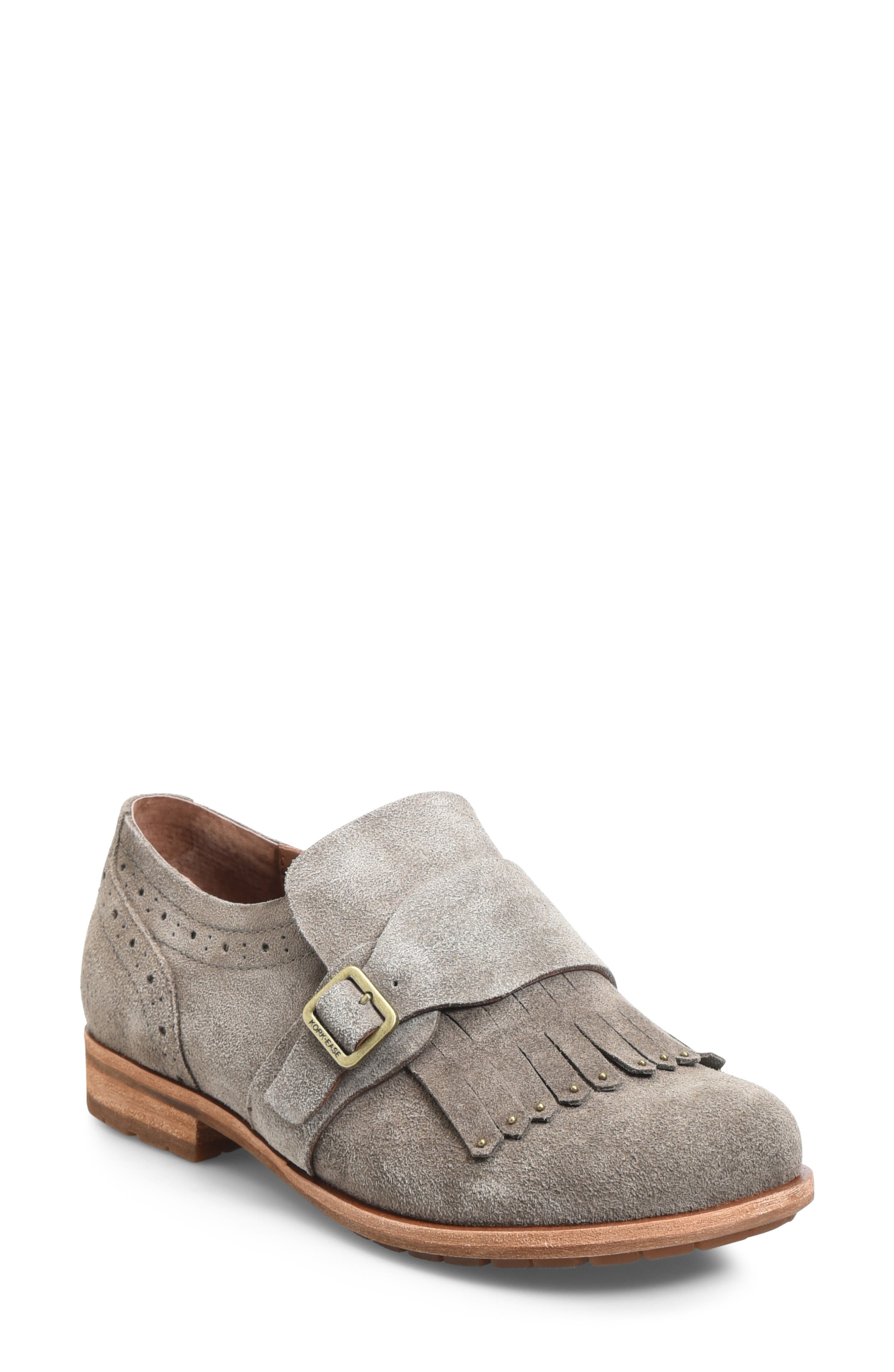 Kork-Ease Bailee Kiltie Monk Strap Shoe, Grey