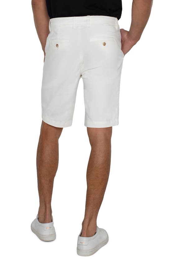 Shop Liverpool Los Angeles Liverpool Stretch Cotton Shorts In Porcelain