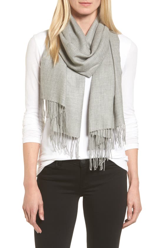 Shop Nordstrom Tissue Weight Wool & Cashmere Scarf In Grey Medium Heather