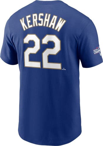 Nike Men's Nike Clayton Kershaw Royal Los Angeles Dodgers 2021 Gold Program  Name & Number T-Shirt