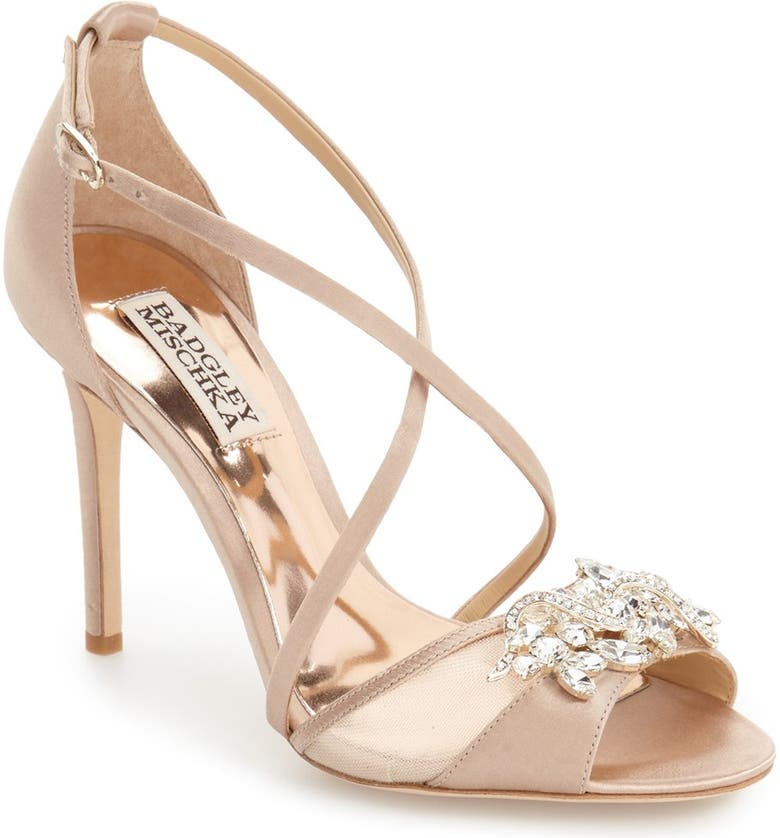 Badgley Mischka 'Gala' Crystal Embellished Evening Sandal (Women ...