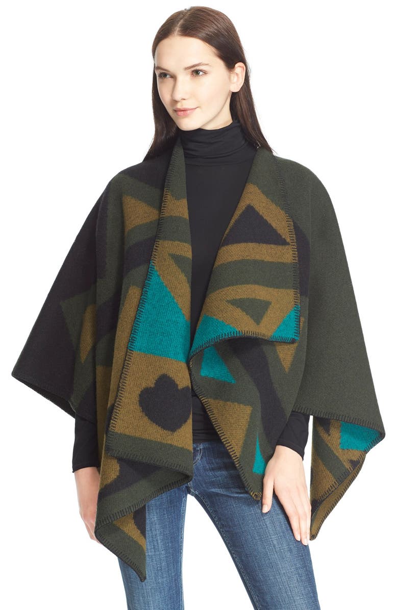 Burberry Brit Angular Patchwork Wool & Cashmere Poncho | Nordstrom