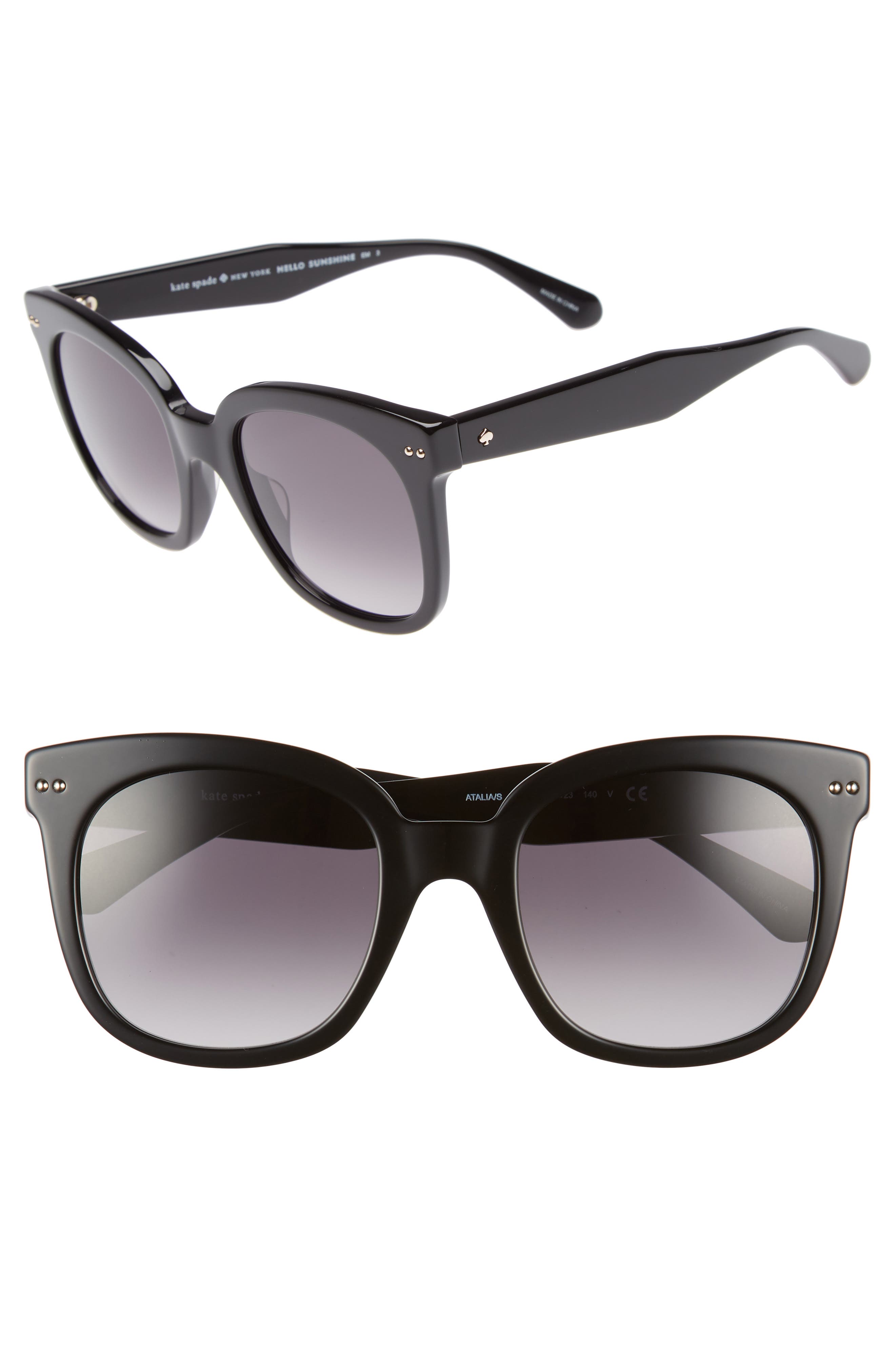 Kate Spade Atalia 52mm Sunglasses In Black | ModeSens