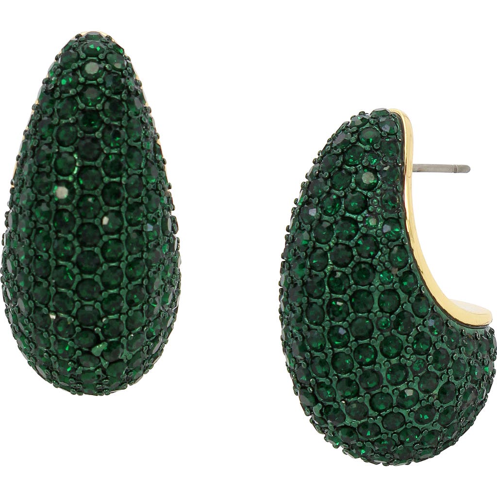 Kurt Geiger London Crystal Dome Drop Earrings In Green