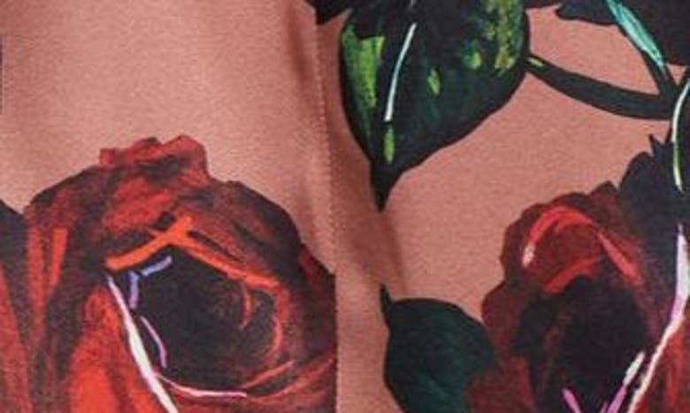 Shop Dolce & Gabbana Rose Print Stretch Silk Button-up Shirt In H54yirose Vintage F.rosa