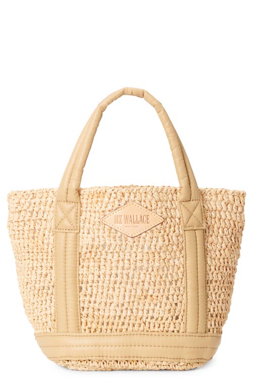 Shop Mz Wallace Mini Raffia Tote In Raffia/camel