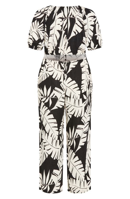 Shop City Chic Palma Floral Print Wide Leg Jumpsuit